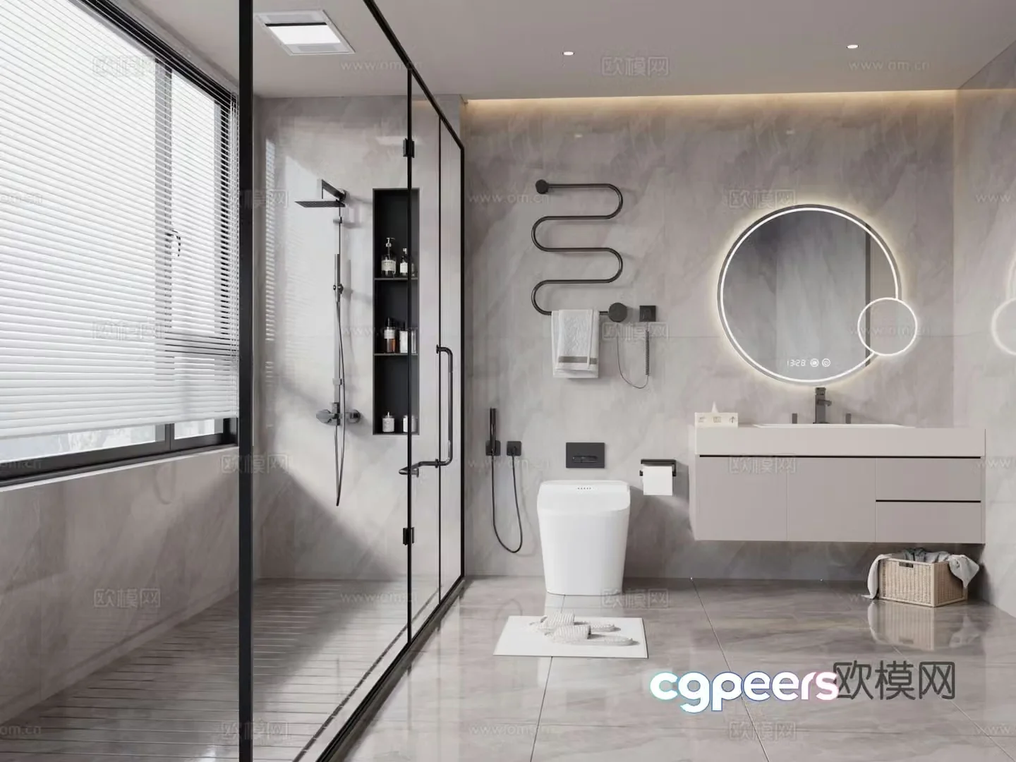 Modern bathroom bathroom 3d model