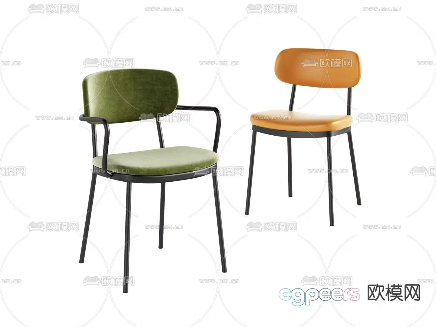 Simple chair dining chair 3d model