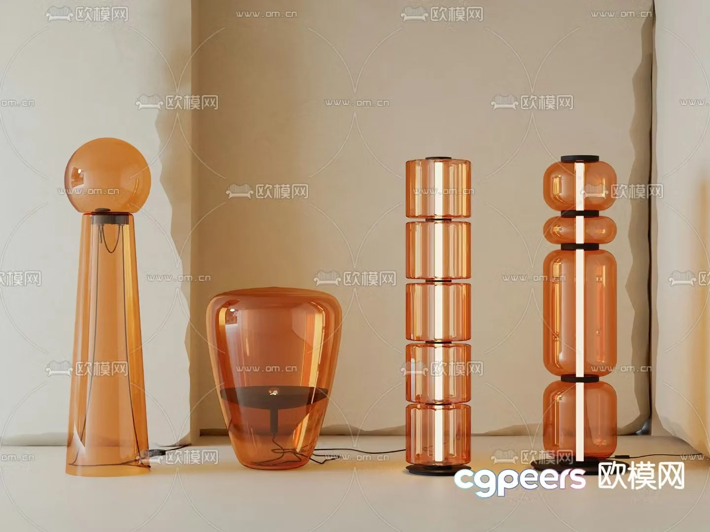 Acrylic floor lamp 3d model