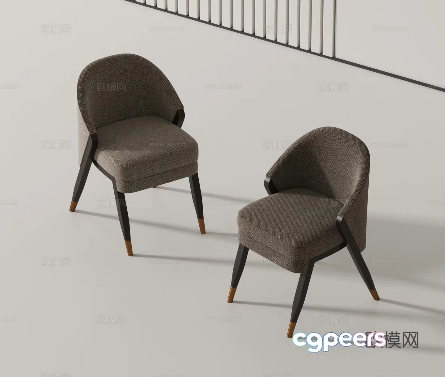 Modern dining chair single chair 3d model