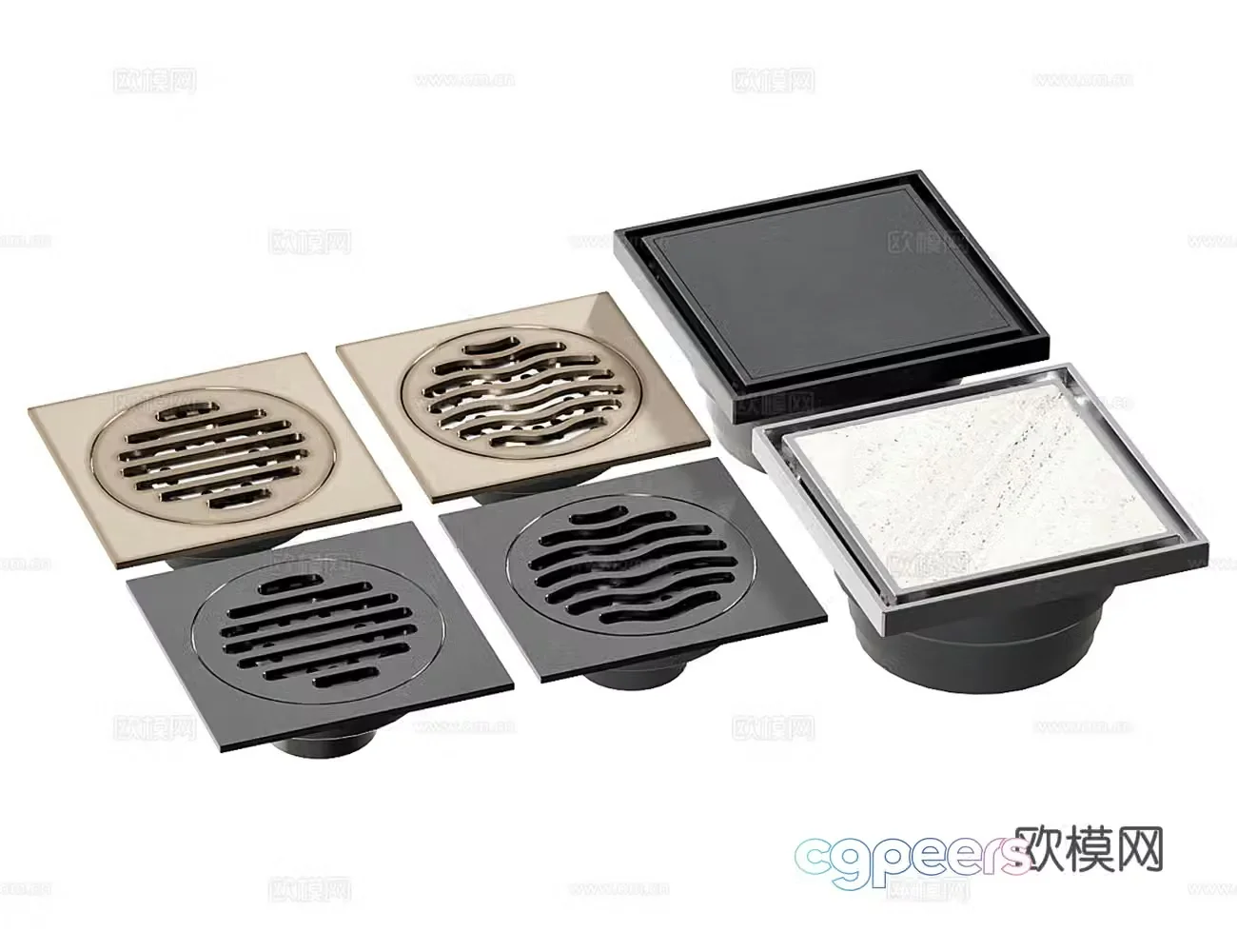 Square floor drain 3d model
