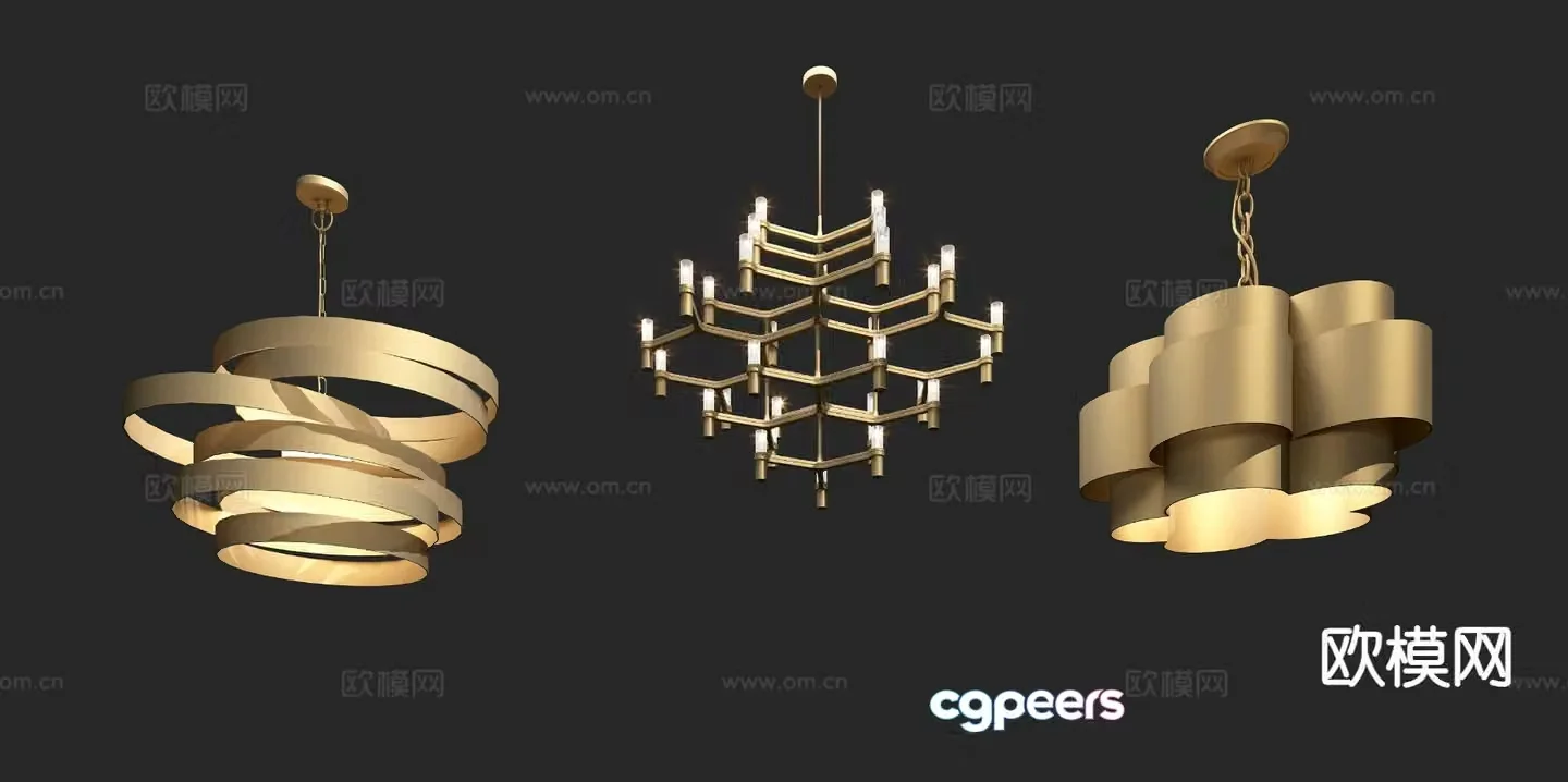 Light luxury chandelier hall chandelier 3d model