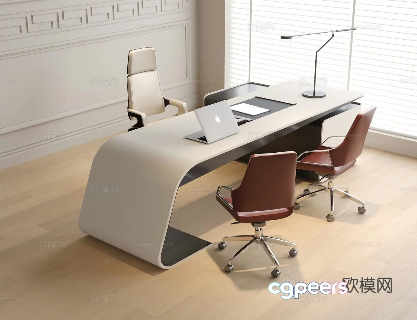 Modern boss office desk chair chair desk desk office chair 3d model
