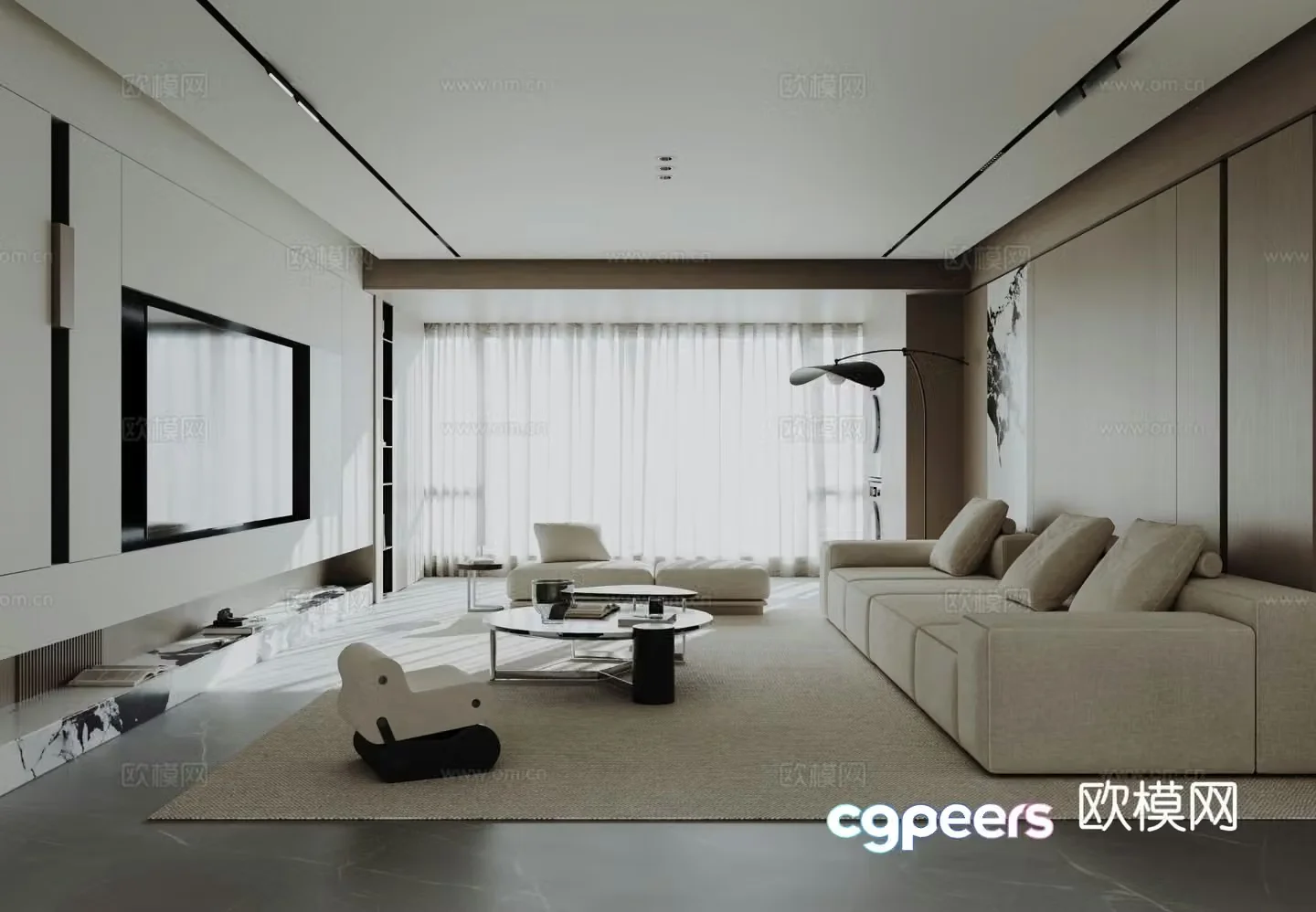 Modern living room 3d model
