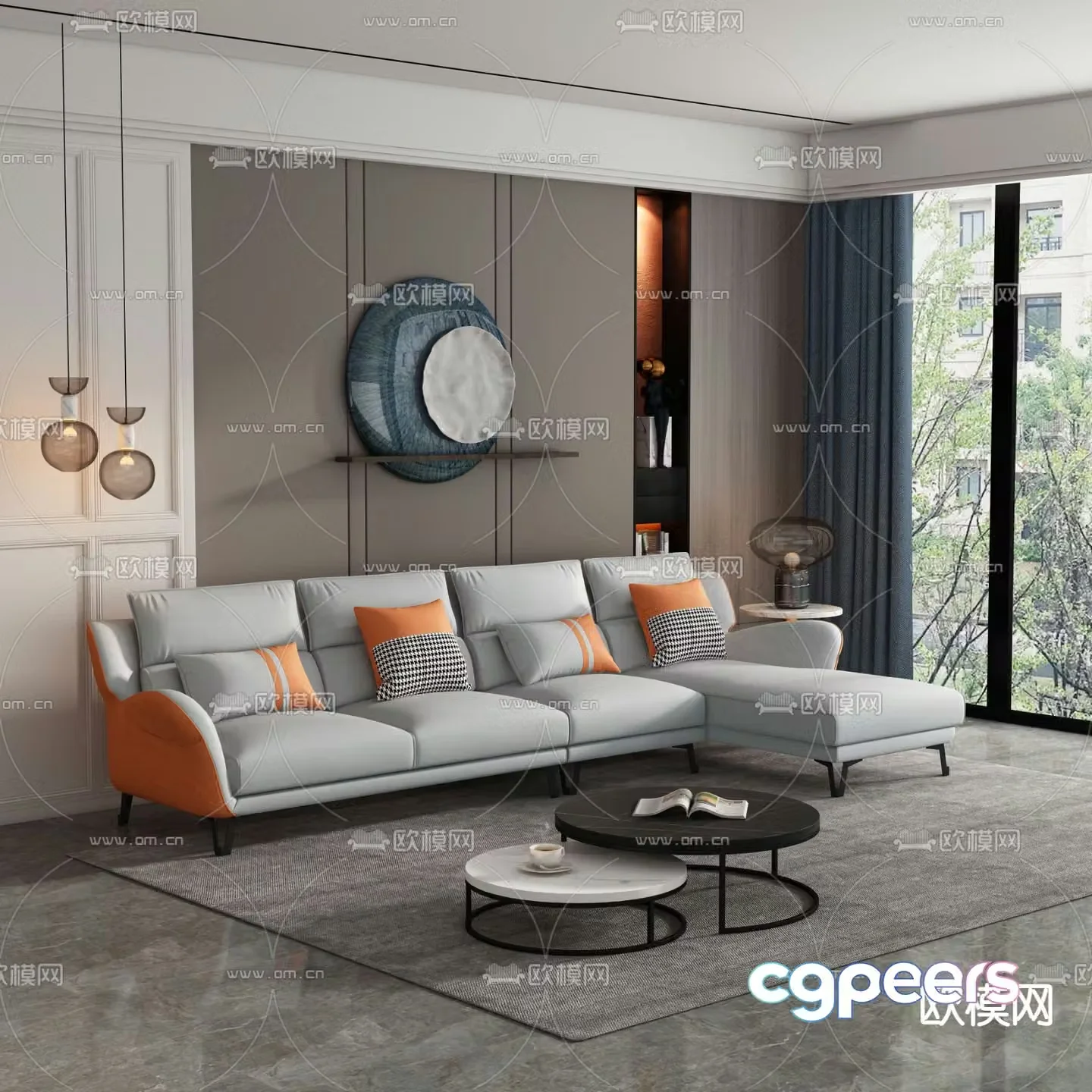 Italian style sofa corner sofa 3d model
