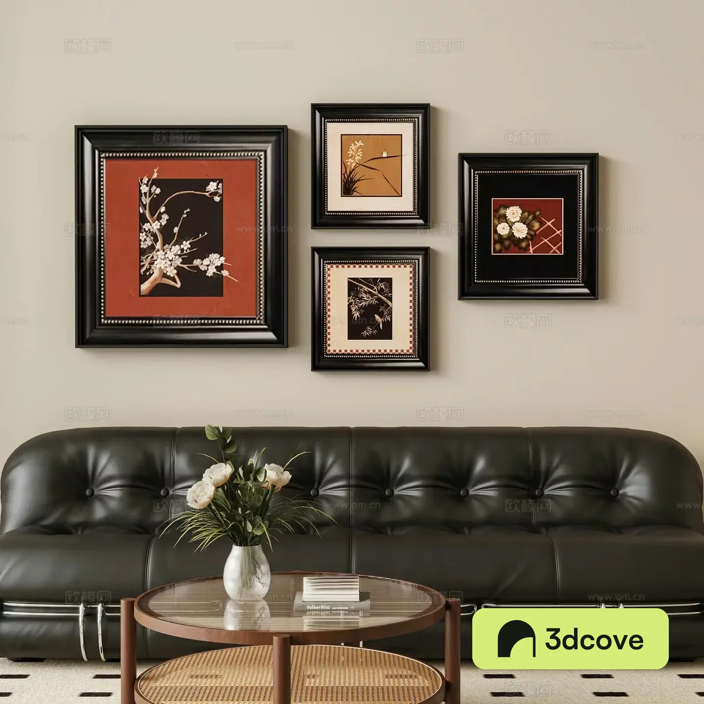 French retro hanging paintings plum orchid bamboo and chrysanthemums living room hanging paintings medieval retro hanging paintings