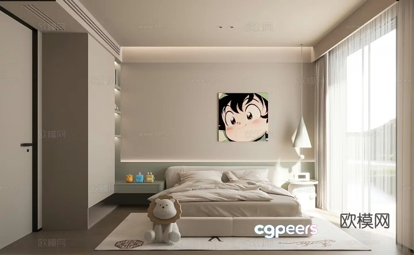 Modern children’s room Girls room Kids room 3d model