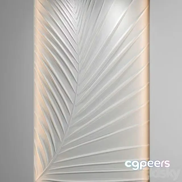 3ds Max Free – Bas-relief Palm leaf
