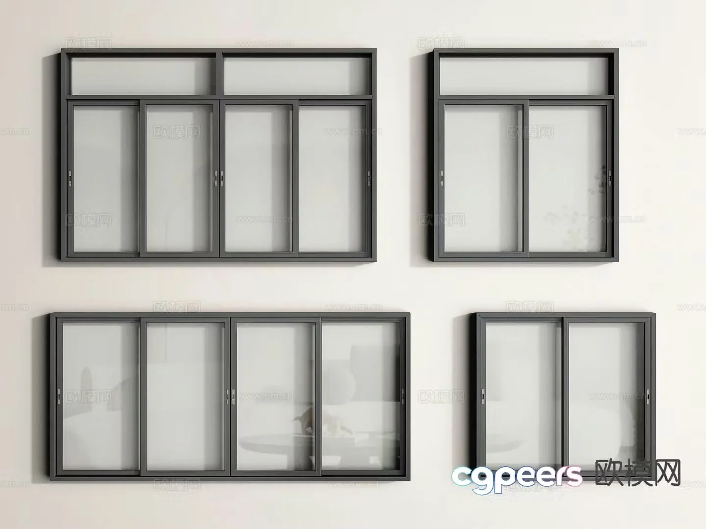 Window sliding window sliding door glass window 3d model