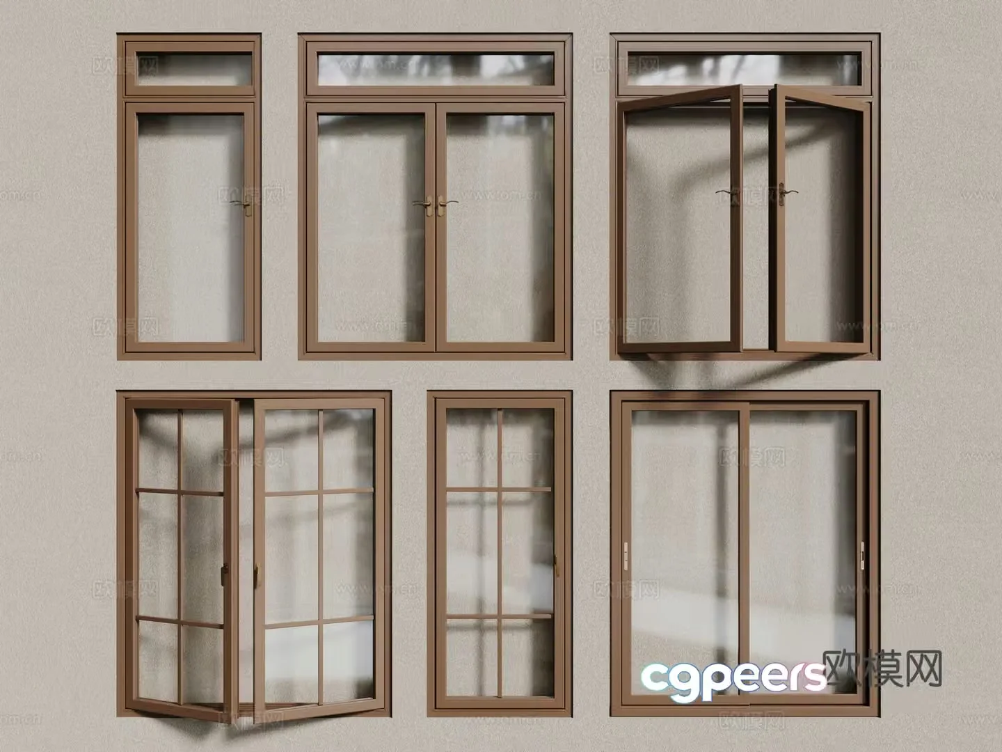 Aluminum alloy windows casement windows floor-to-ceiling windows 3d model