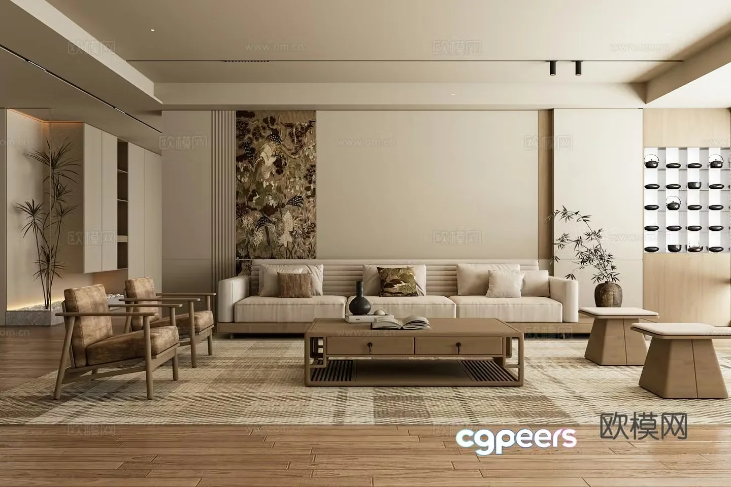 3D model of aesthetic living room in Song Dynasty