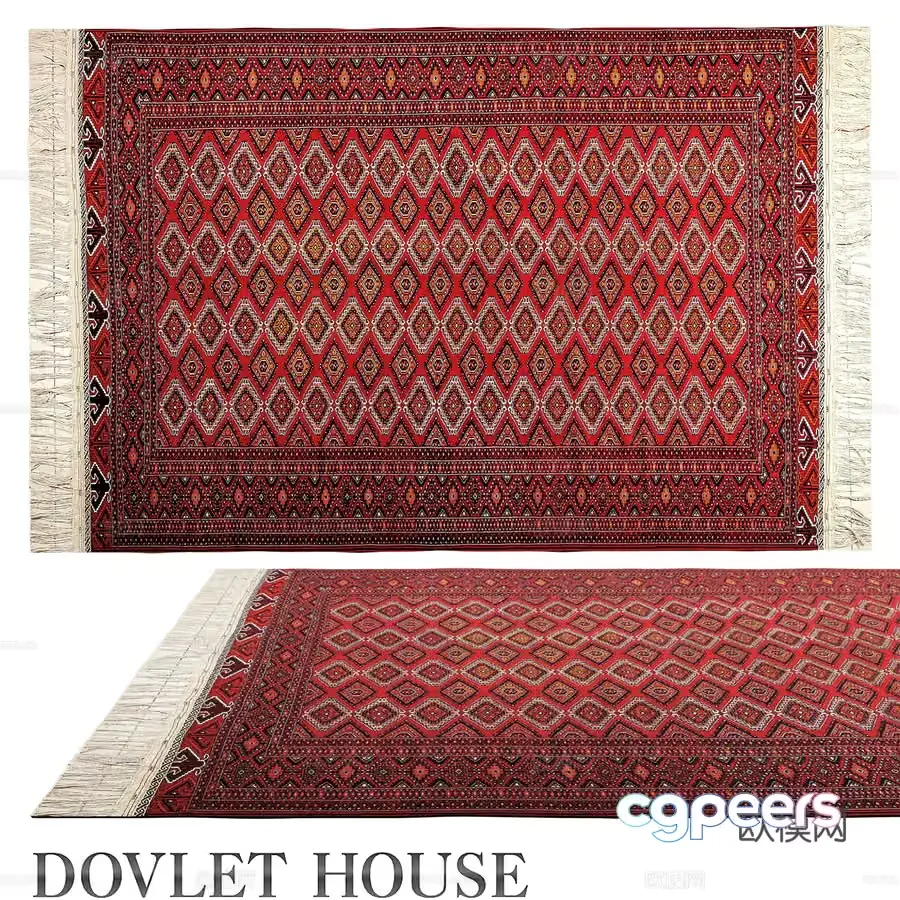 Red And Brown Rug 3D Model – 11373 – VRAY Render