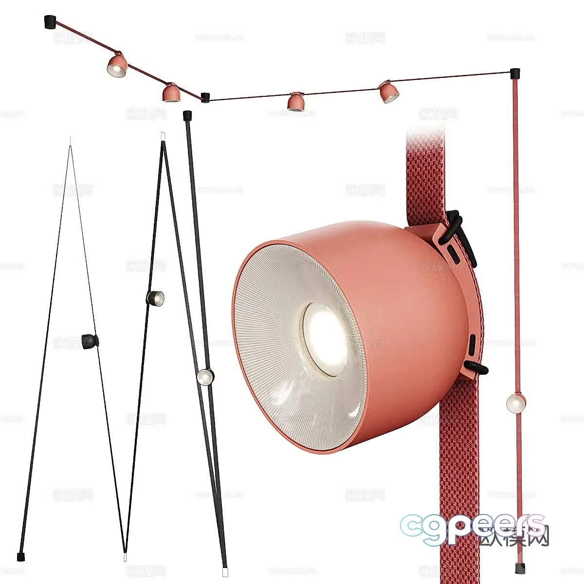 Modern light luxury minimalist Plusminus decorative chandelier 3d model
