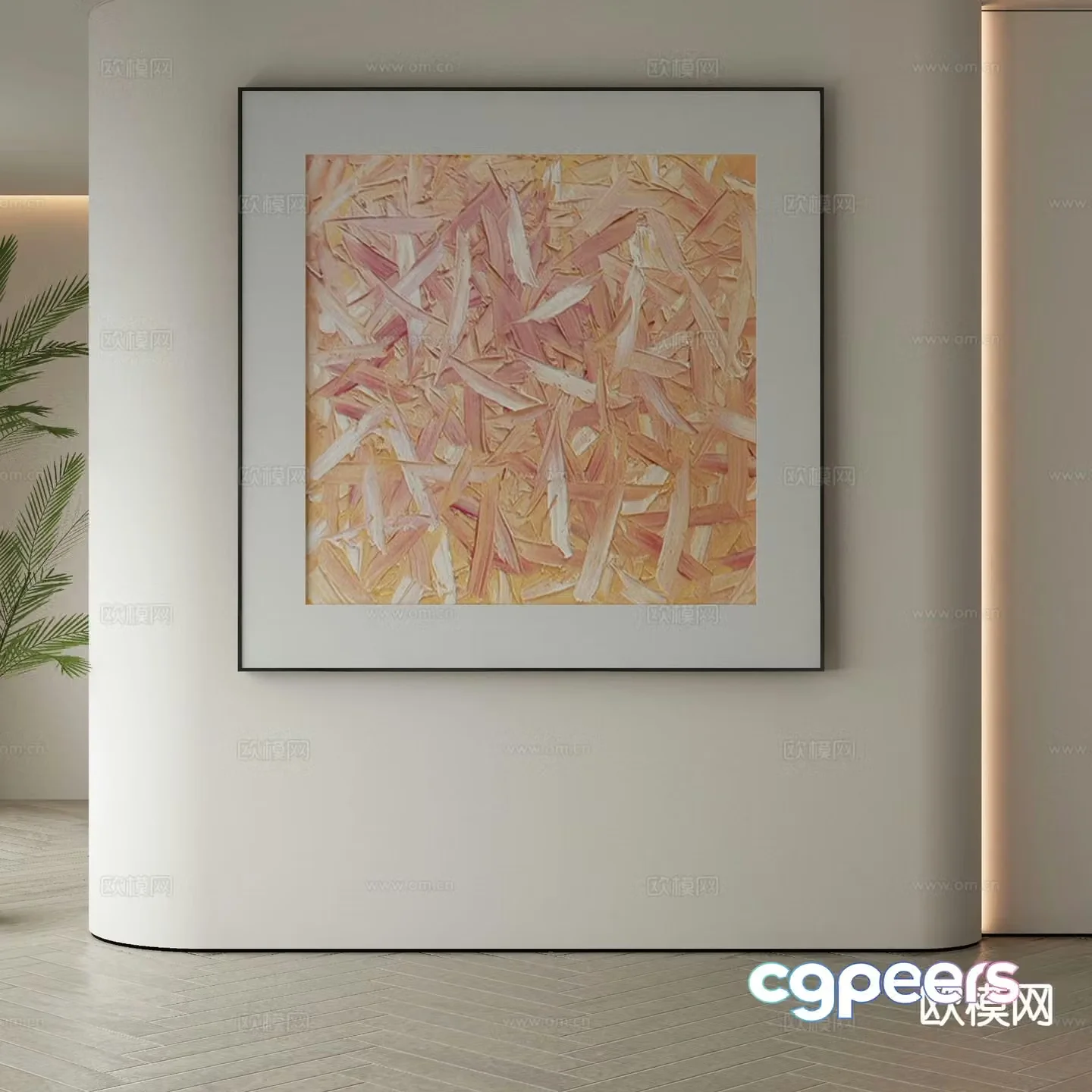 Modern decorative painting abstract painting 3d model