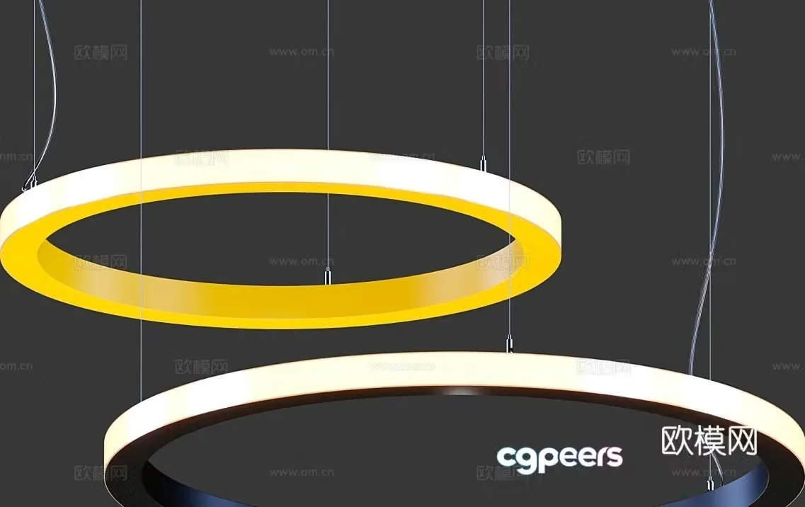 Simple chandelier ring chandelier 3d model