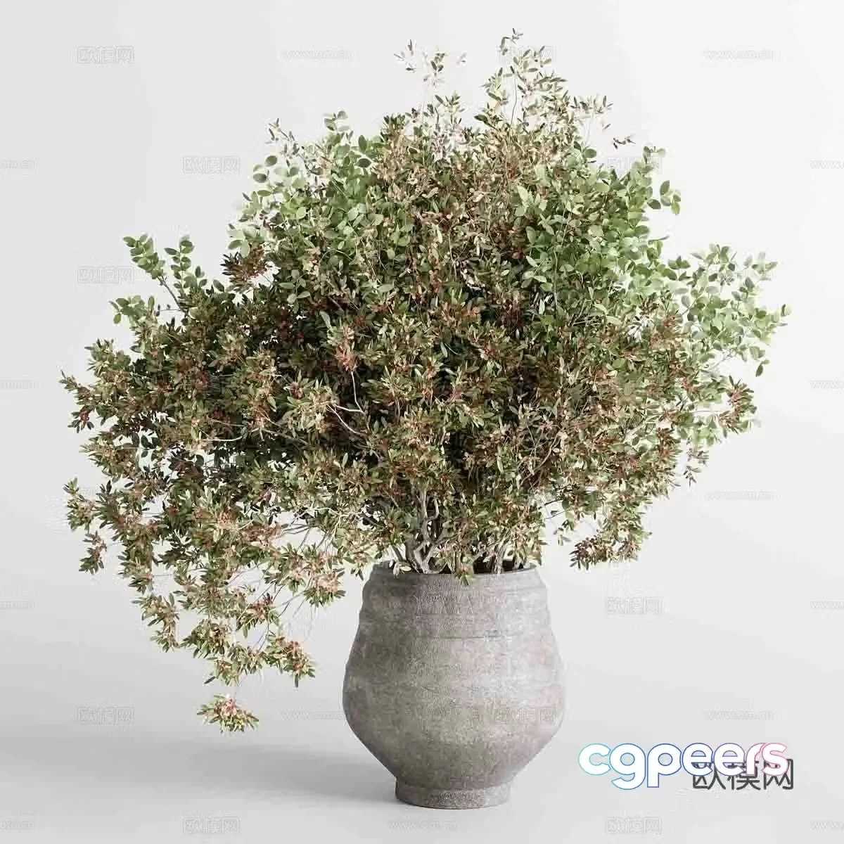 New Chinese style waive vase flower art 3D model