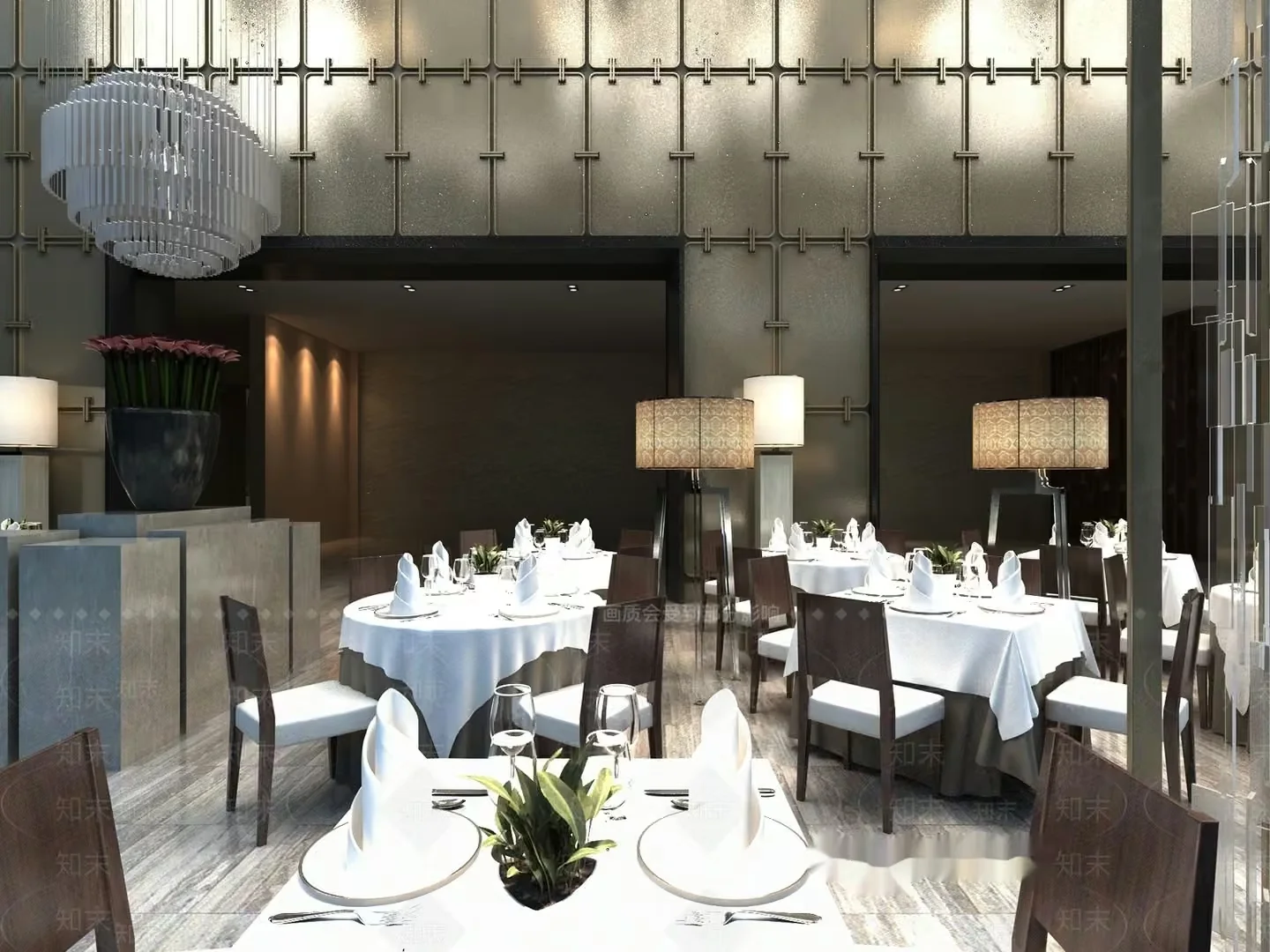 A Formal Dining Room 3D Model – 8364 – VRAY Render