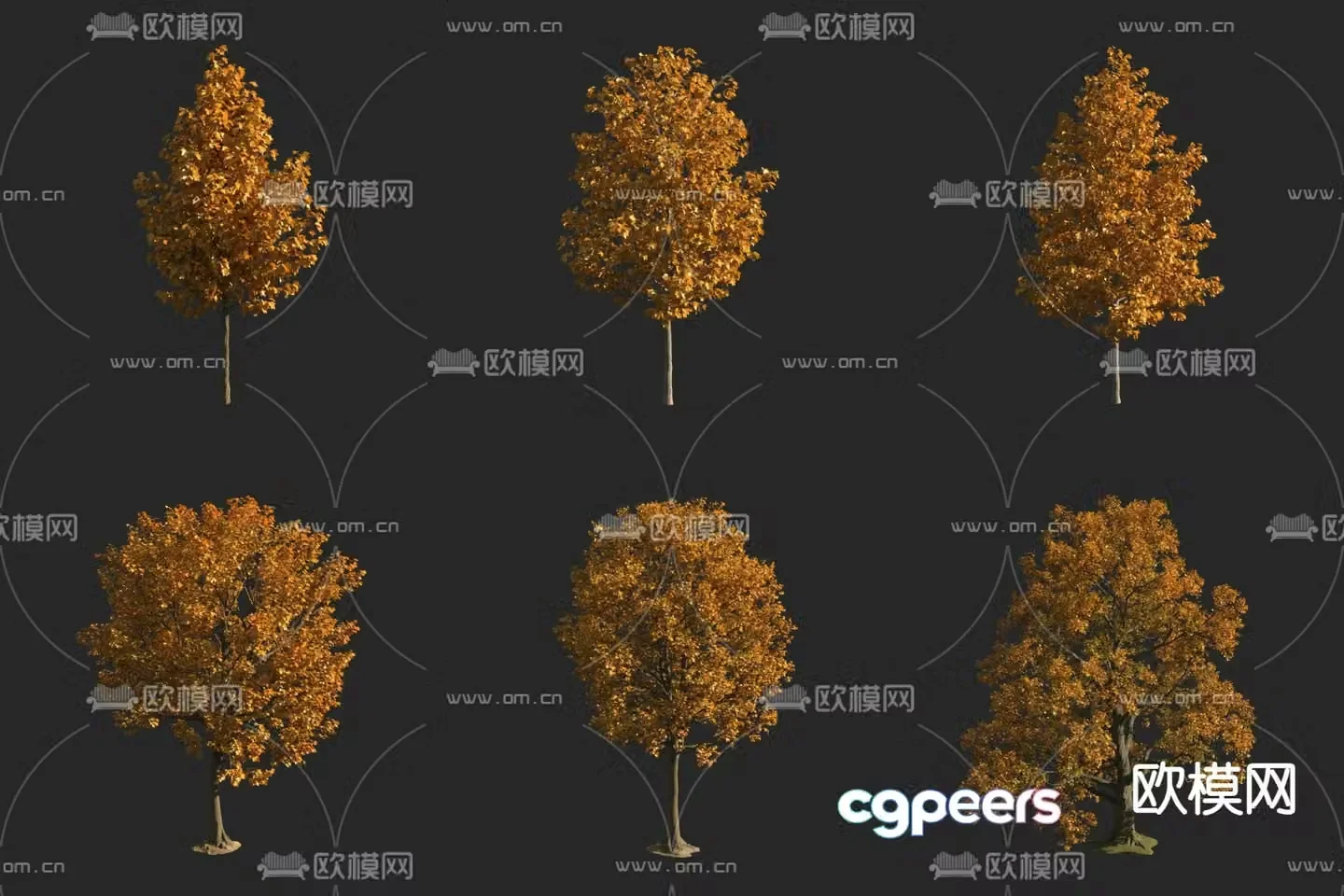 lemon Autumn tree Landscape tree 3d model