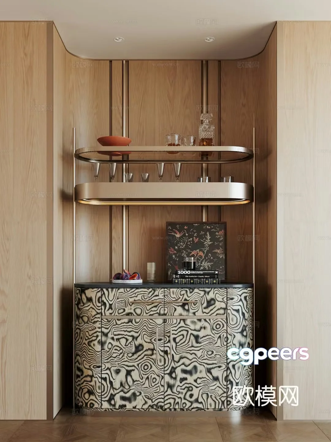 Modern finished sideboard 3D model