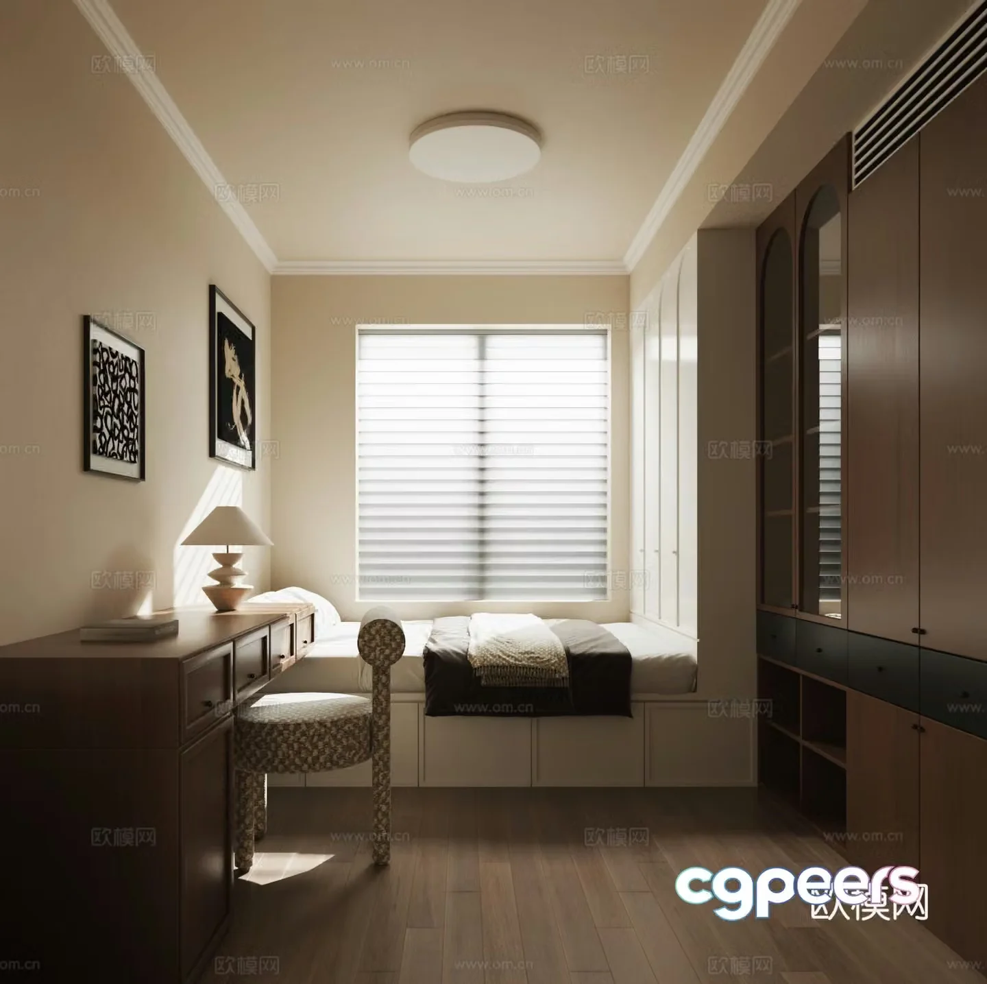Middle style tatami bedroom 3d model