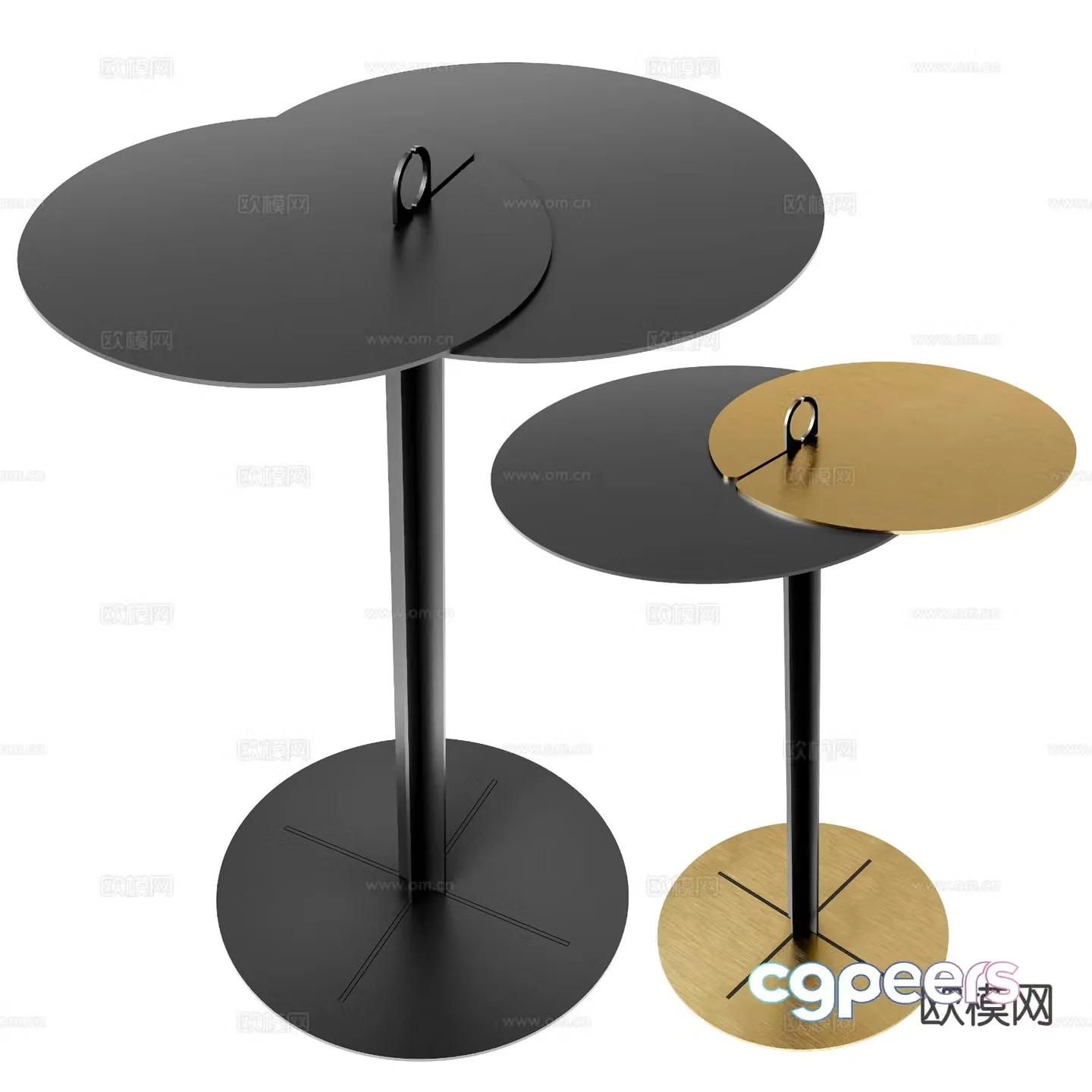 Modern side table round table 3d model