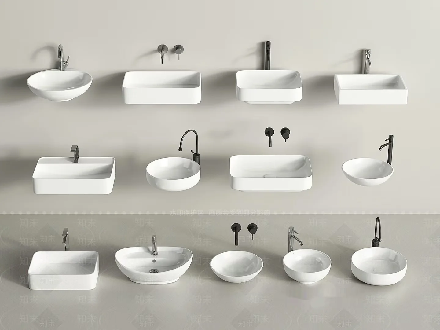 Modern White Sink 3D Model – 7424 – VRAY Render