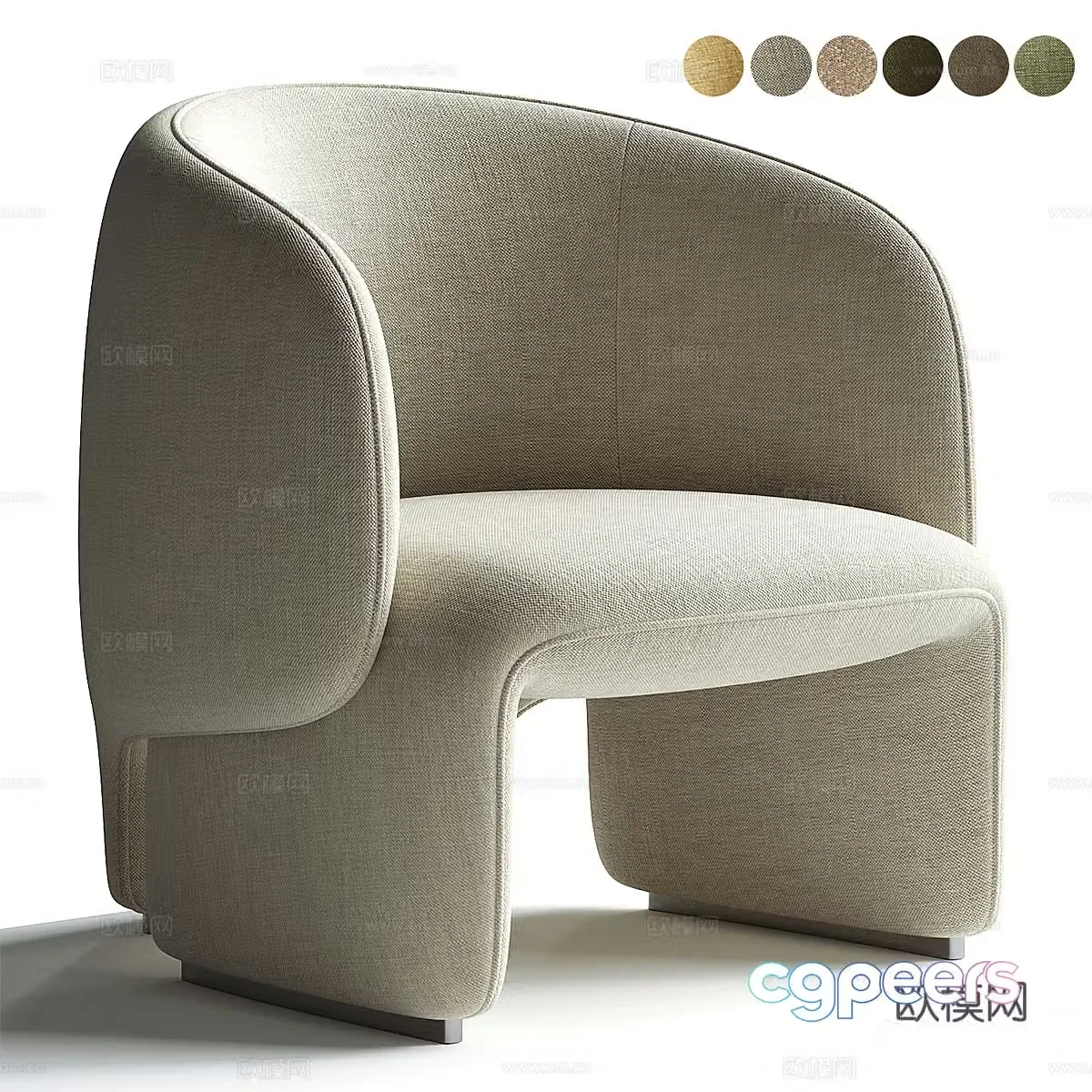 Modern Italian minimalist armchair 3d model
