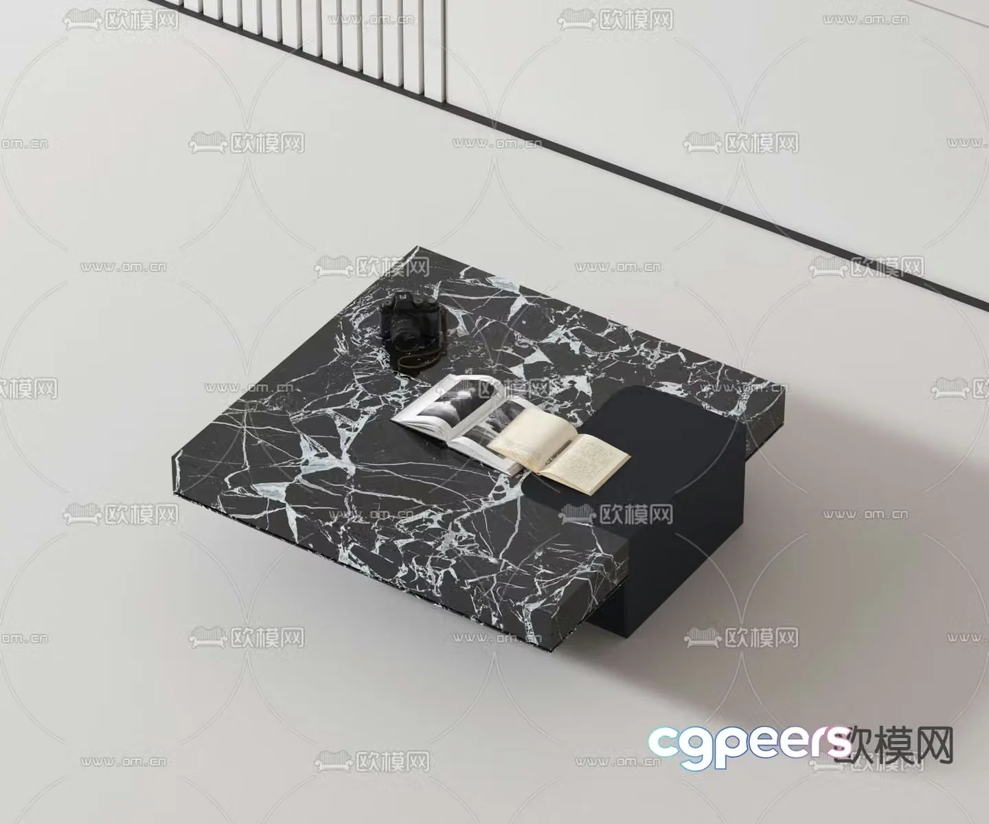 Marble coffee table square coffee table 3d model