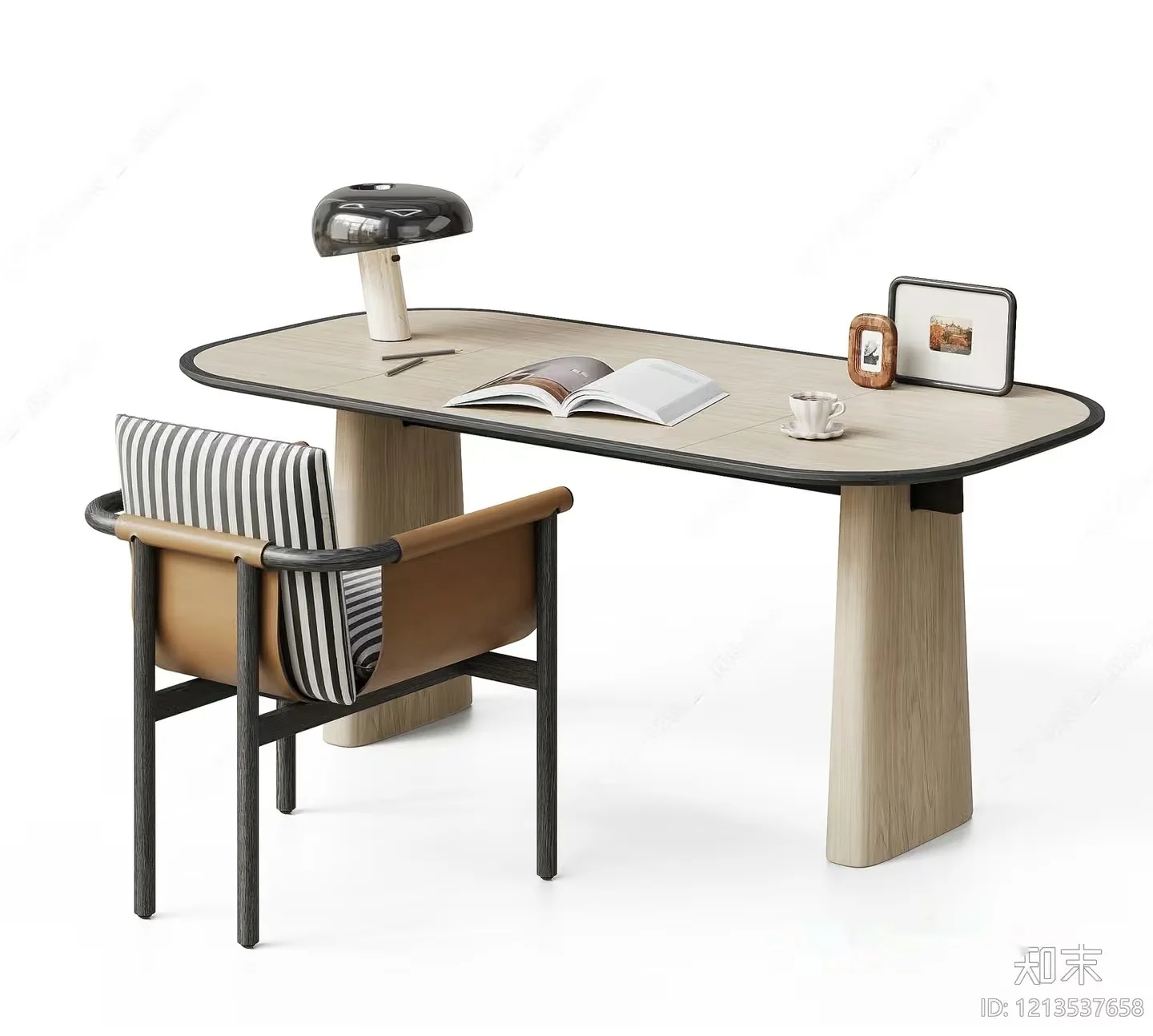 A Desk With A Chair 3D Model – 4800 – VRAY Render