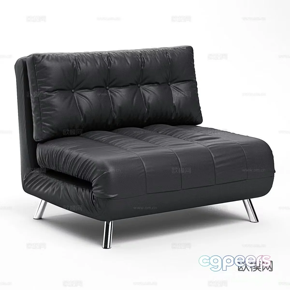 Tampa leather sofa chair lounge chair 3d model