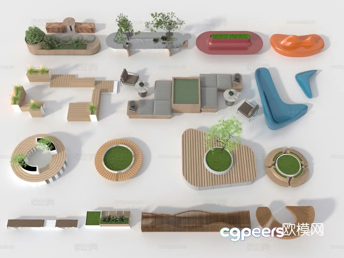 Public seat 3d model