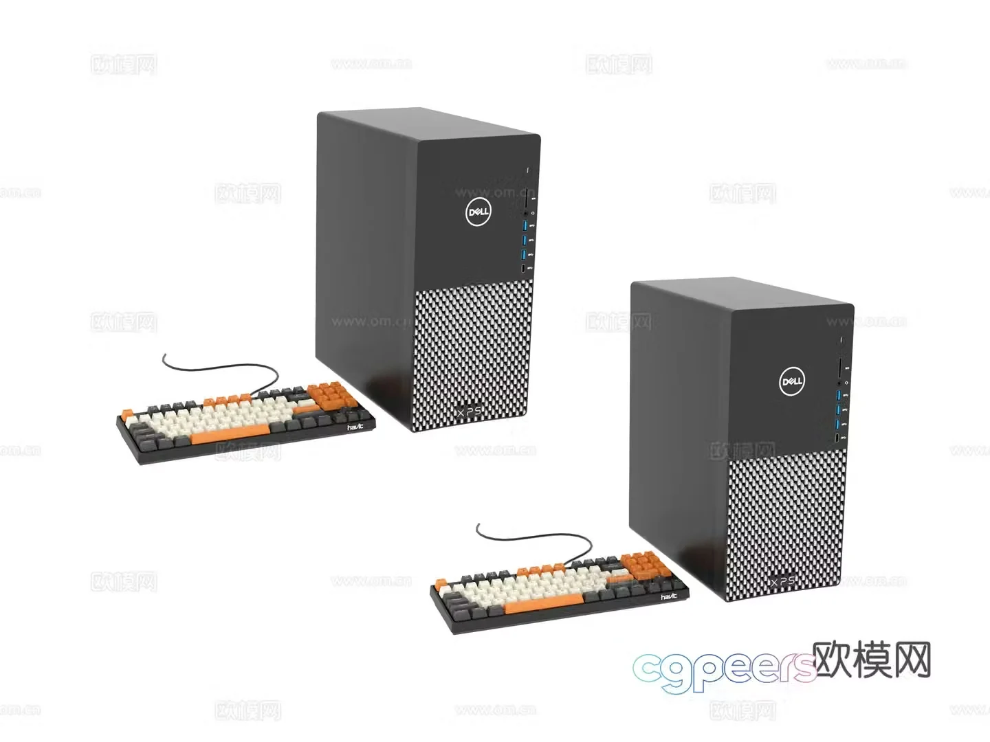 Computer host keyboard 3d model