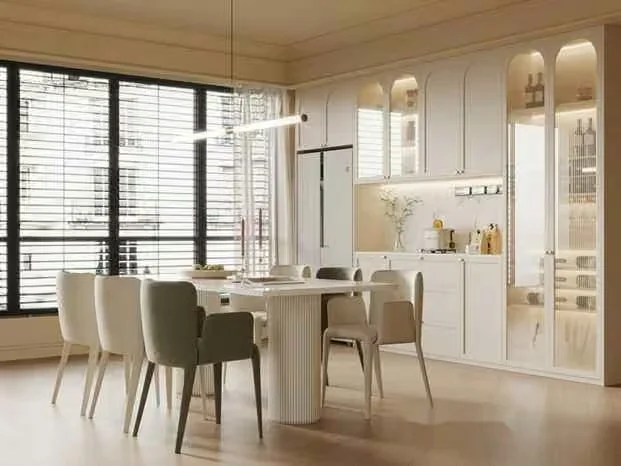 Modern White Dining Room 3D Model – 4047 – VRAY Render