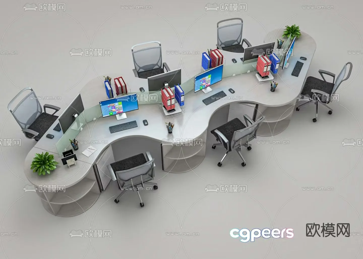 Special-shaped desk screen card slot 3D model
