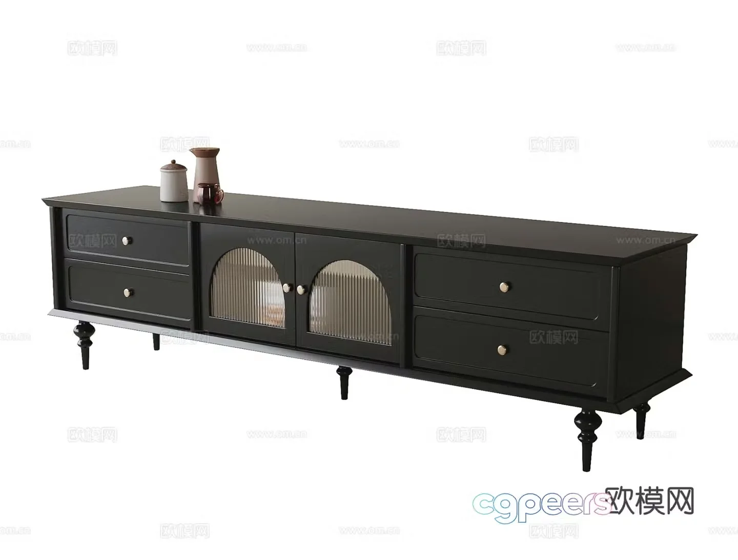 French TV cabinet 3d model