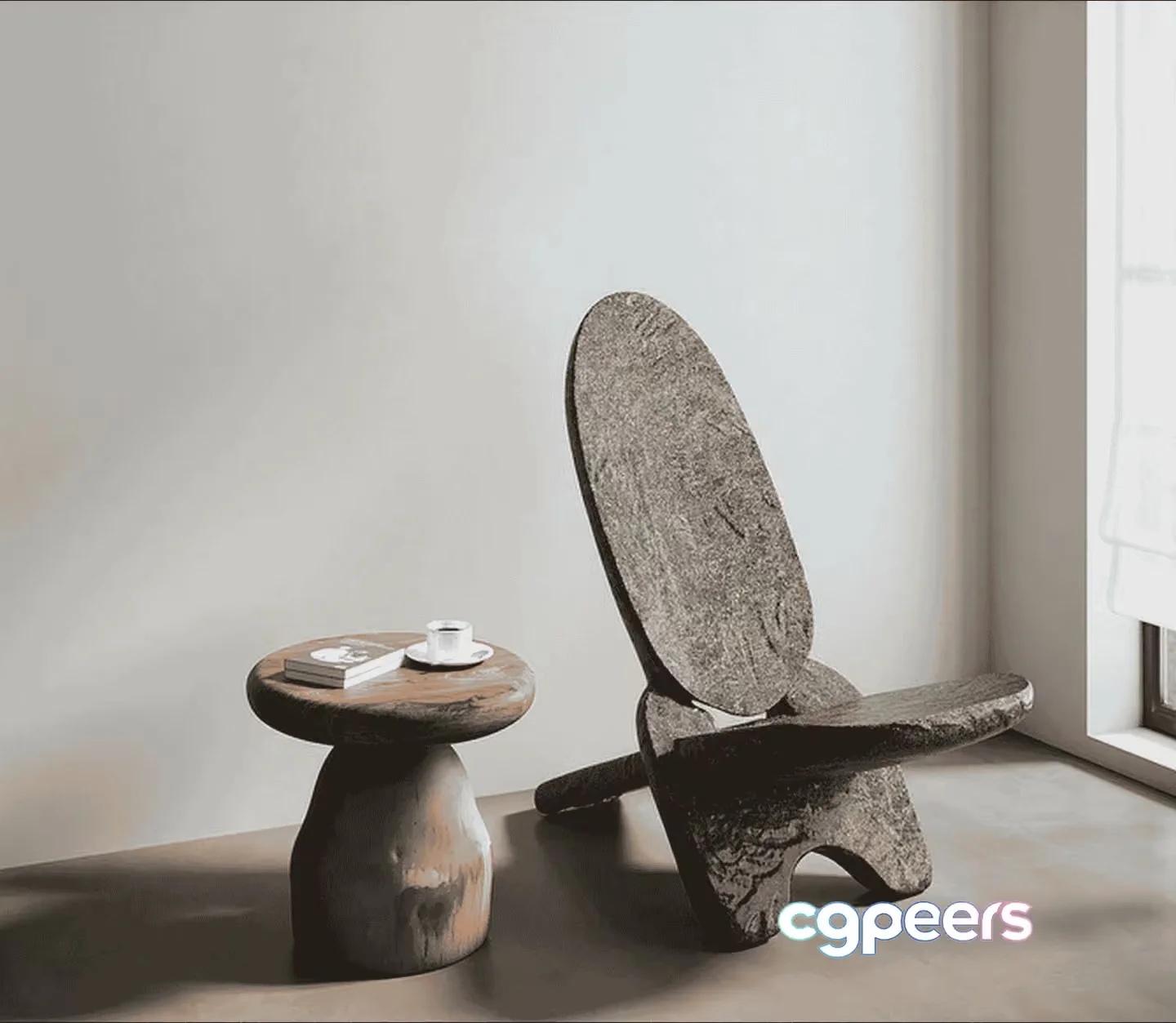 A Minimalist Wooden Chair 3D Model – 10030 – VRAY Render
