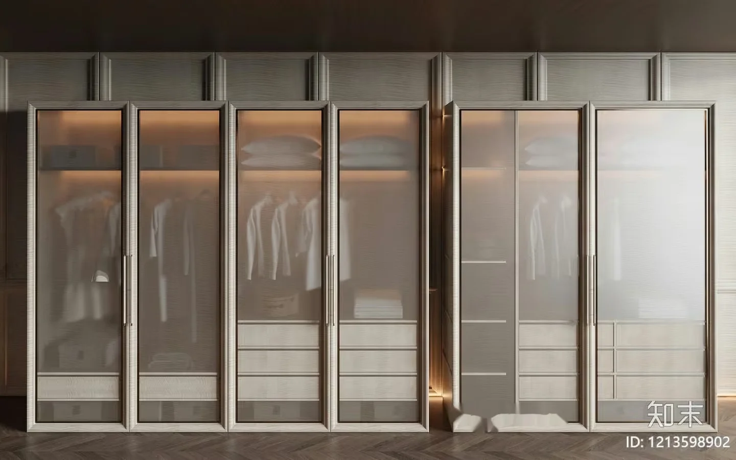 Modern Sliding Closet Doors 3D Model – 16682 – VRAY Render