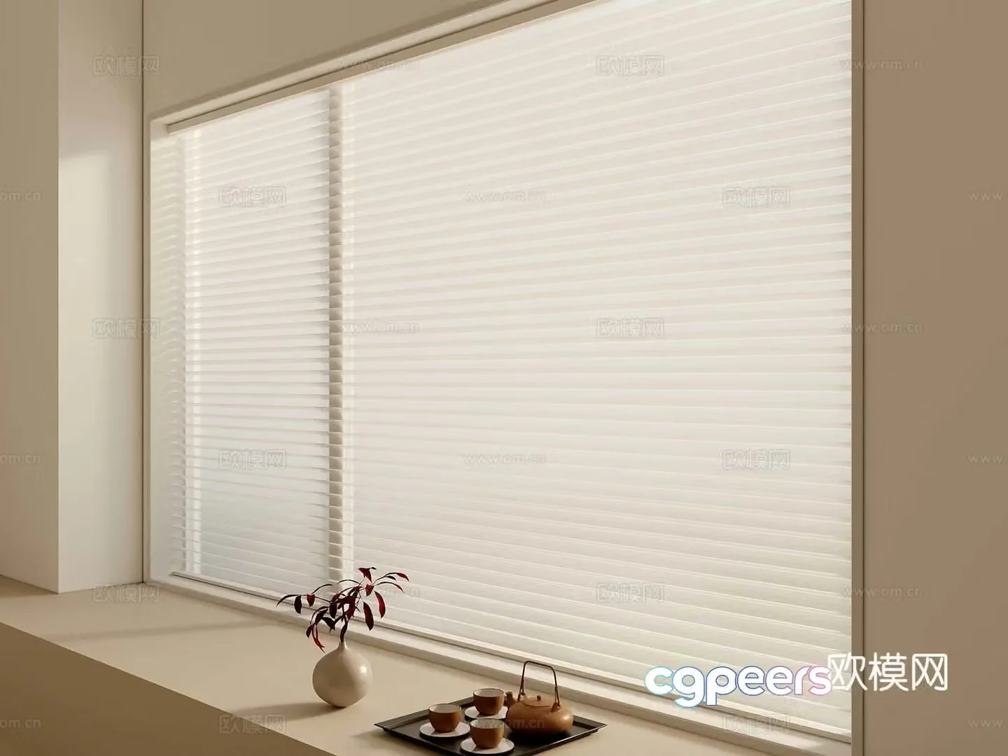 15 Shangri-La Curtain Modern Curtain Roller Curtain Venetian Blind 3D Model