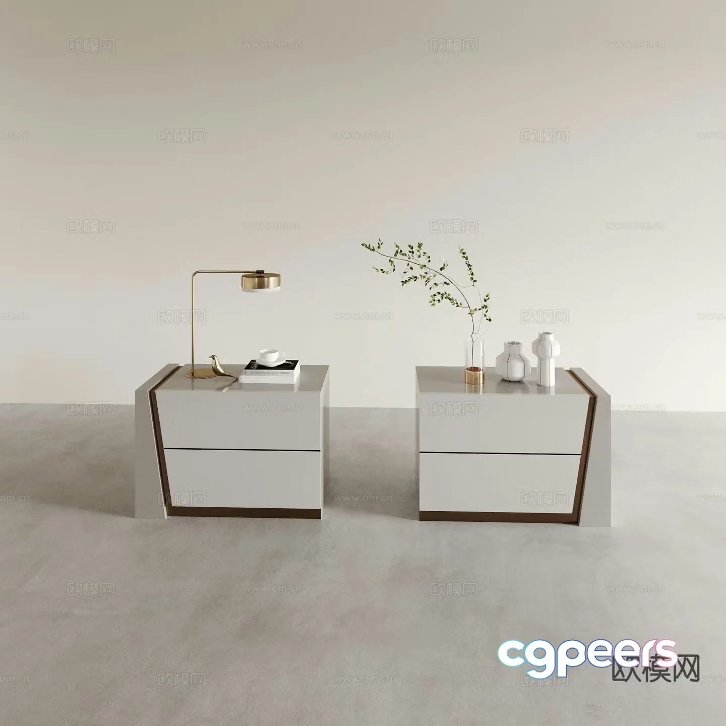 Modern bedside table 3d model
