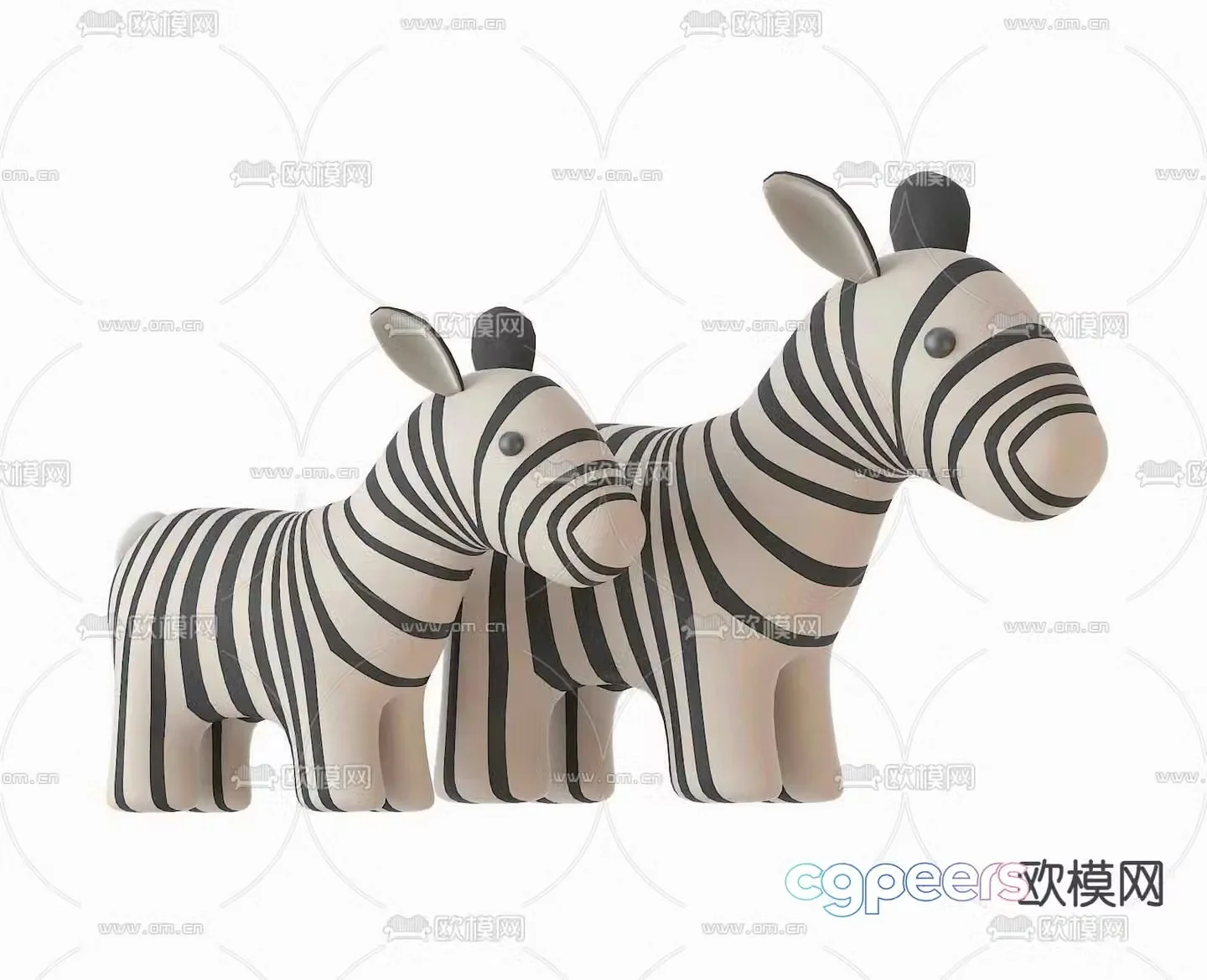 Modern cartoon zebra toy 3d model