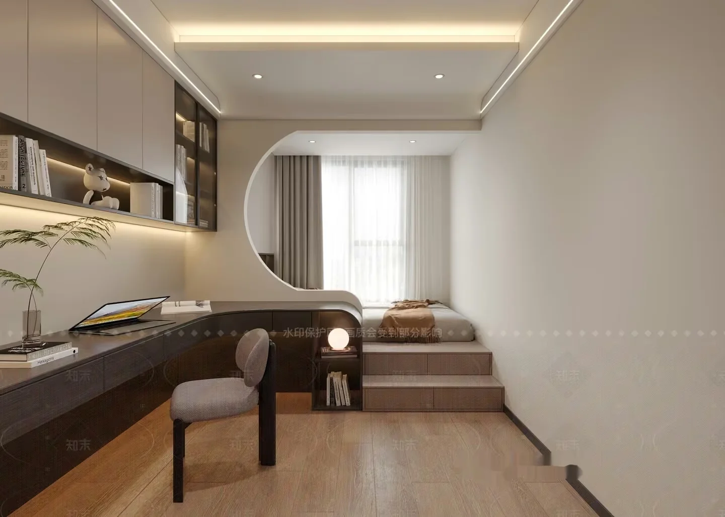 Modern Minimalist Bedroom 3D Model – 5212 – VRAY Render
