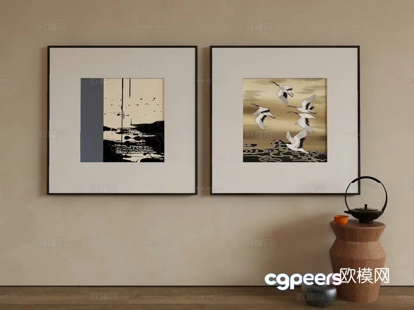 Modern Wasabi Hanging Painting Oil Painting 3D Model