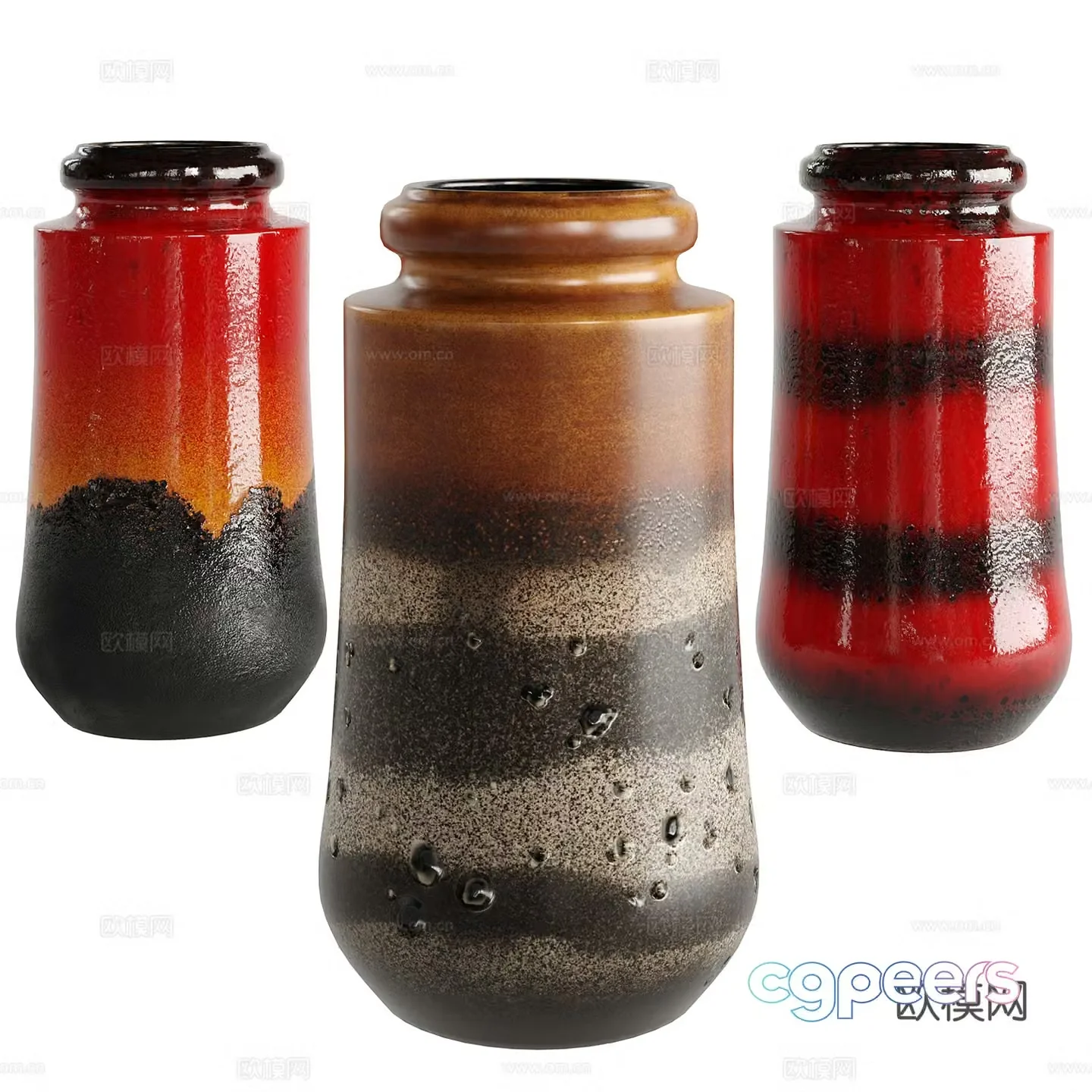 Scheurich clay pot vase 3d model