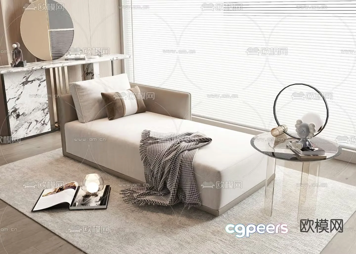 Chaise longue sofa 3d model