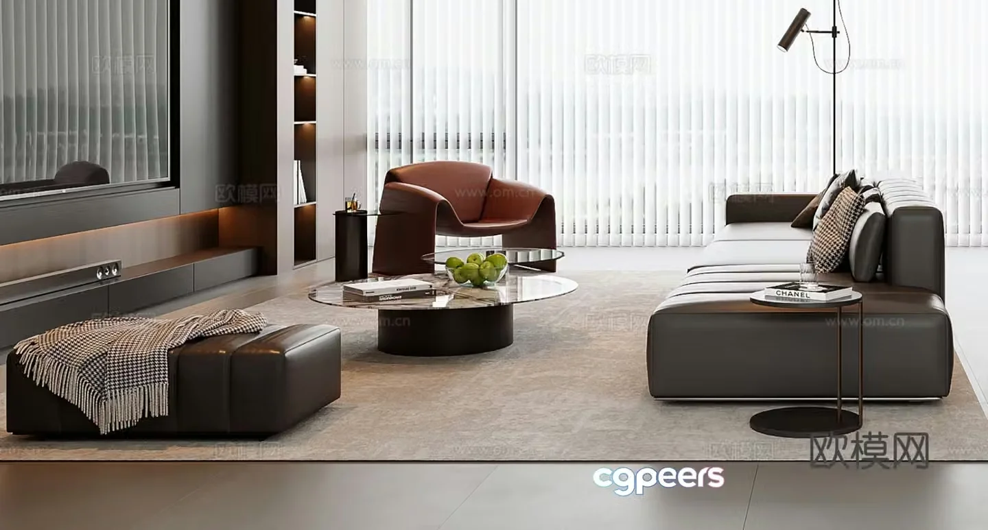 Italian sectional sofa 3d model