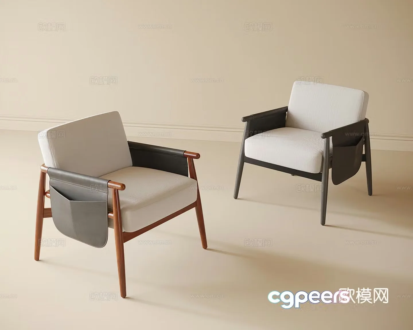 Modern leisure chair single chair armchair 3d model