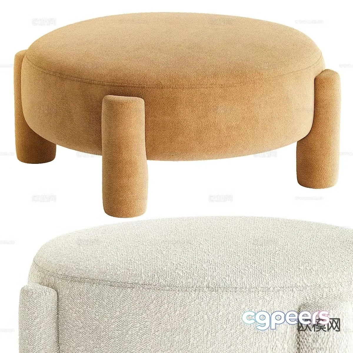 Modern round stool stool sofa stool 3d model