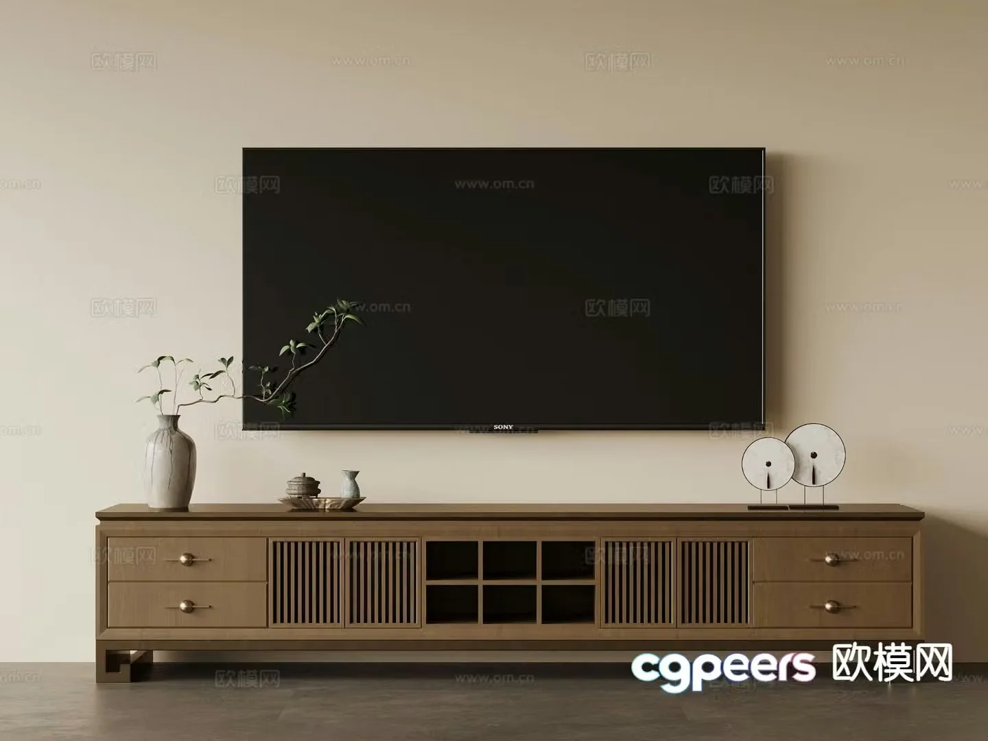 New Chinese style TV cabinet 3d model