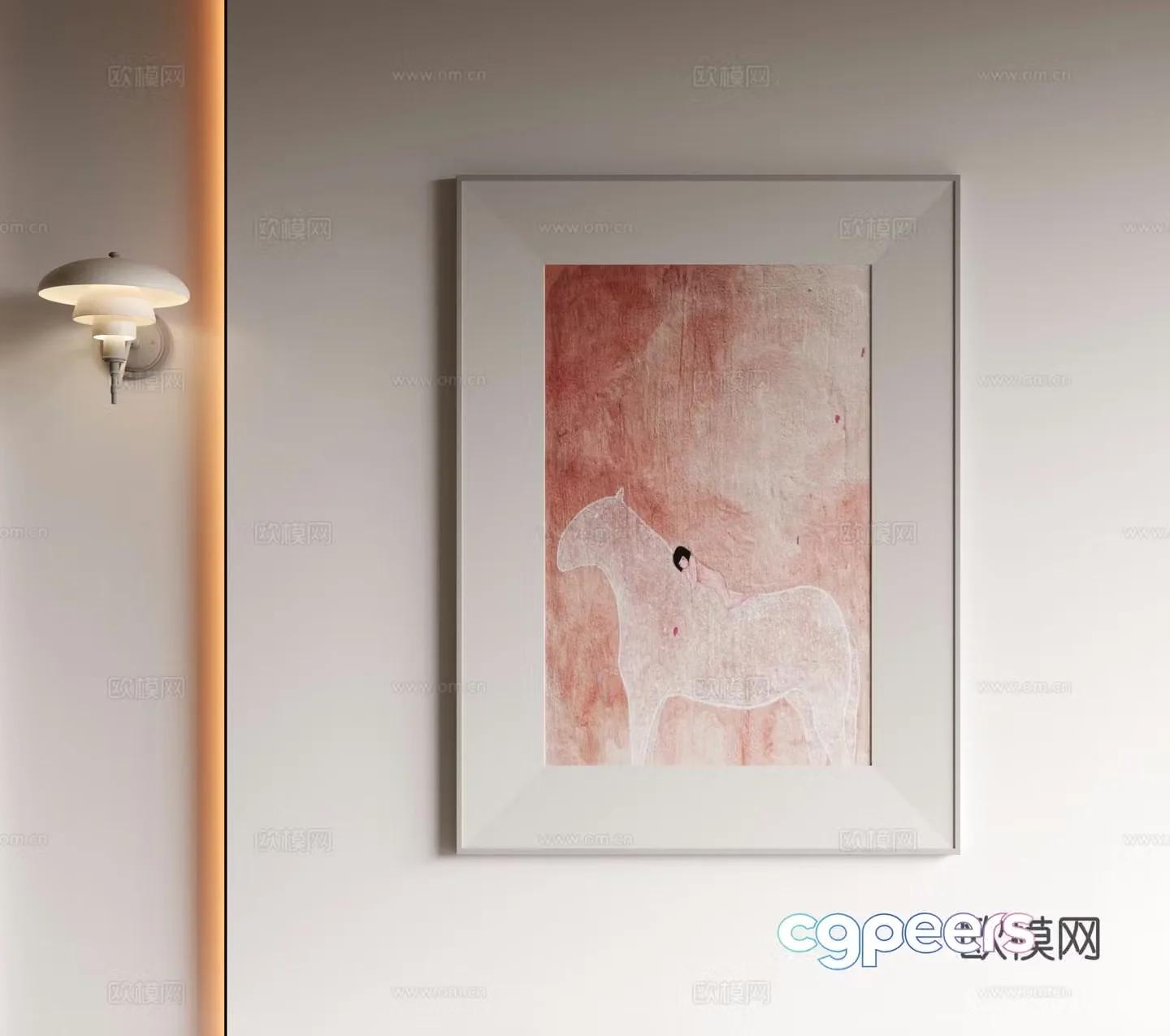 Modern minimalist decorative paintings Waviva medieval style hanging paintings cream style decoration paintings Italian style hanging paintings black and white 3D model