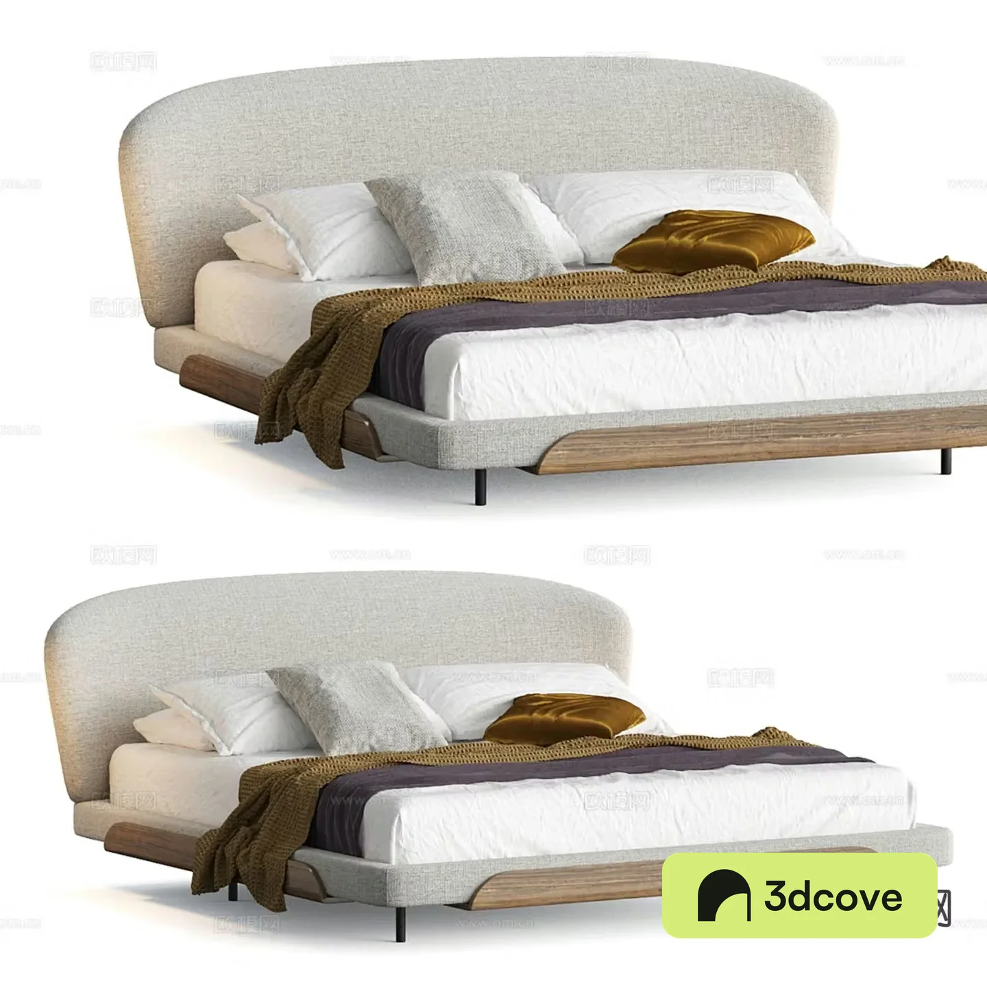 Italian minimalist double bed
